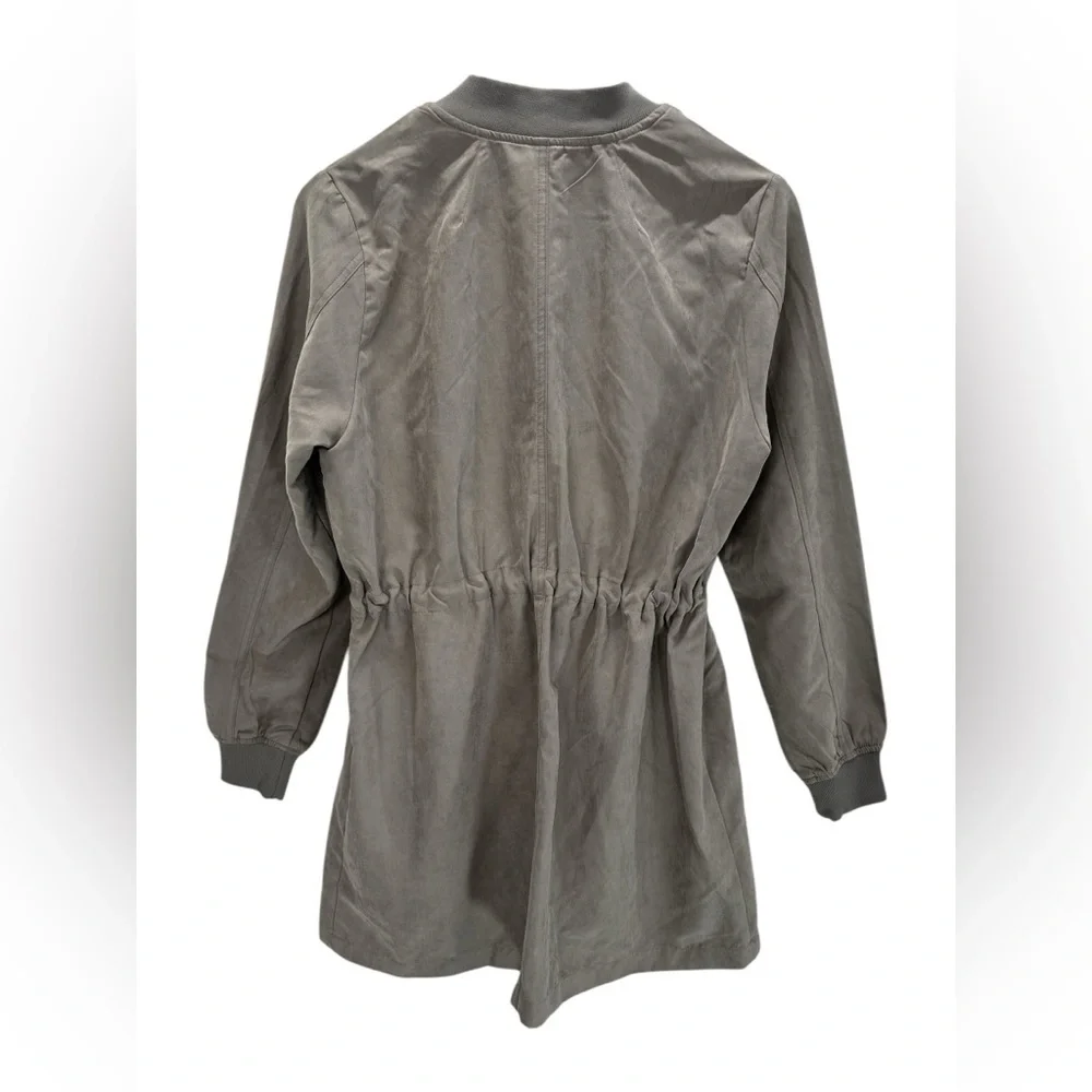 BE COOL Longline Cinched Waist Zip Front Utility Jacket Lightweight Casual M